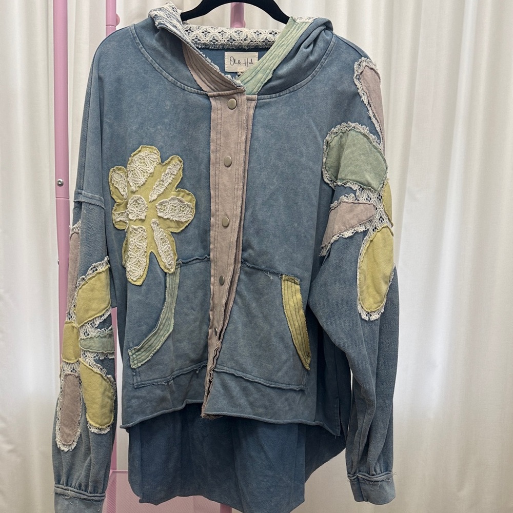 Oli & Hali Lace Trim Denim Jacket